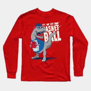 Dinosaur Playing Basketball Long Sleeve T-Shirt